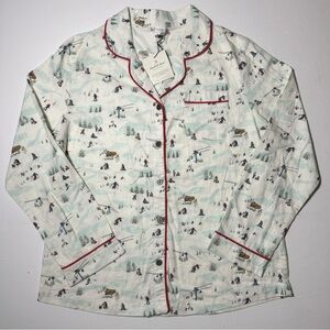 Hearth & Hand Winter/Snow Ski Print Pajama Top